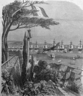 Illustration depicting the Ottoman fleet at anchor Boyouk-D'ère