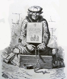 Illustration of a French medieval leper