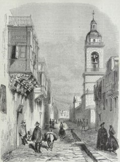 Illustration of a street scene in San-Pedro à lima