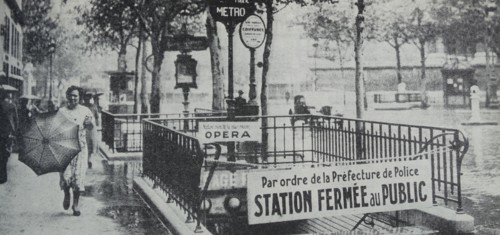 Metro station is shut during world war two; Paris France 1940