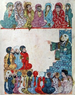 Abu Zayd preaching; Illustration from Maqamat of al-Hariri