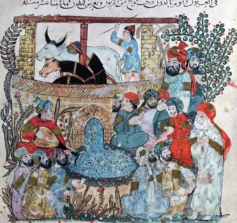 Abu Zayd and his listeners at a literary gathering in baghdad