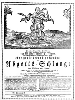 advert or poster for a traveling entertainer; German (swiss) 1840