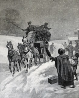 Illustration from a book depicting how the Duke of Bedford lost his Christmas dinner