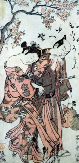Theatre scene by Ishikawa Toyonobu (1711 - 1785) a Japanese ukiyo-e print artist.