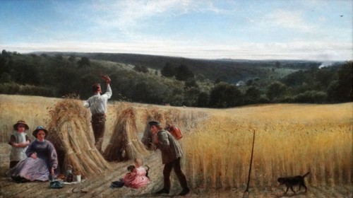 Painting tilted 'The Valleys Also Stand Thick with Corn' by Richard Redgrave