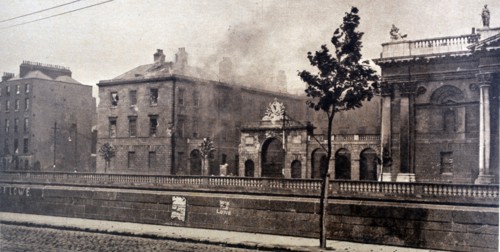 Photograph of the remains of the Four Courts in Dublin