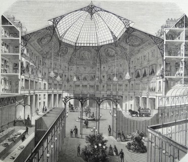 Engraving depicting a section of an American hotel