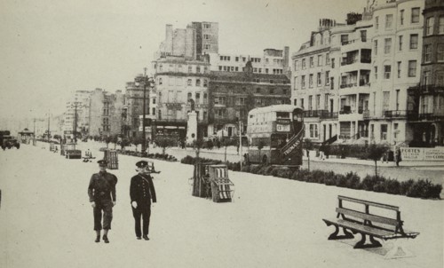 Photograph depicting the fortifications made to the coastal areas of Britain