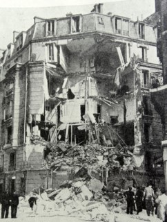 Photograph of a building in Paris after an air-raid attack by Nazis