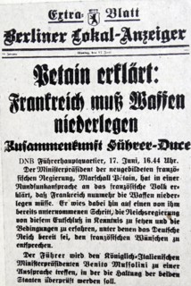 Special addition of the 'Berliner-Lokal-Anzeiger' issued from the 'Fuehrer's Headquarters'