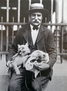 man with a dogs, Belgium 1910