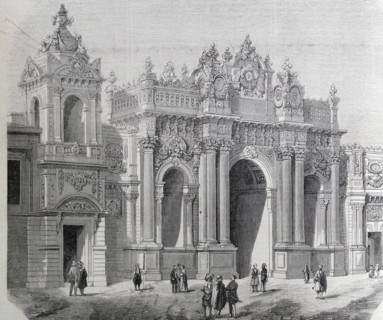 Monumental gateway of the new palace Dotma Bakche on the Bosphorus.