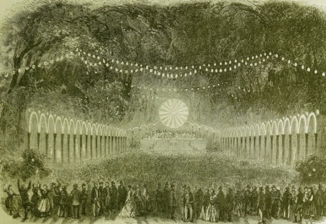 Electric illuminations in a park in Paris 1870
