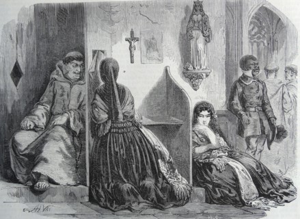 A confessional in a church in Lima, Peru. 1850