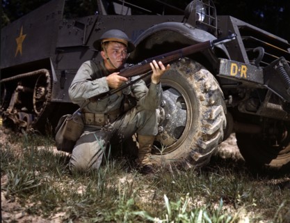 A young soldier of the US armored forces