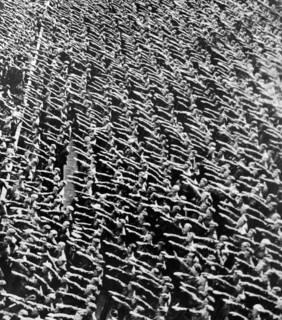 Nazi Youth rally at a stadium in Nuremberg Germany 1936