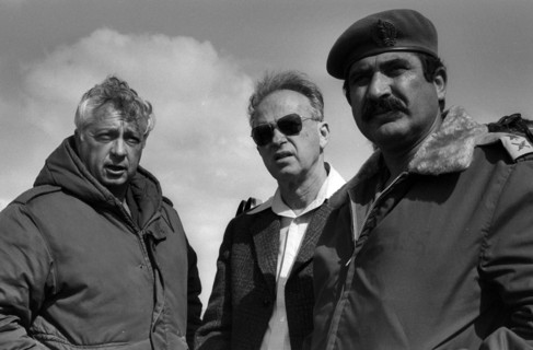general Ariel Sharon, Prime Minister Yitzchak Rabin, General Yekutiel Adam