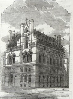 Engraving of the exterior of the National School