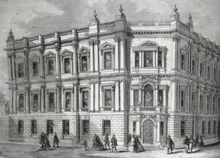 Engraving depicting the Offices of the Metropolitan Board of Works in Spring Gardens