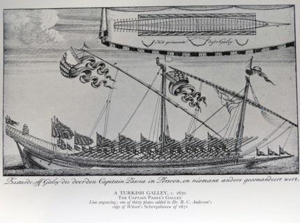 Line engraving of the Turkish Captain Pasha's Gallery