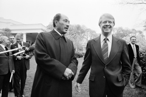 Photograph of the Egyptian President Anwar Sadat with President of the United States Jimmy Carter