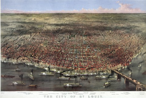 Colour sketch of the city of St Louis