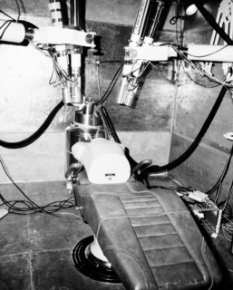 Photograph of a body counting room constructed from pre World War Two steel