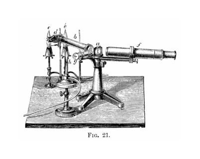 Steel engraving depicitng a Spectroscopic Apparatus
