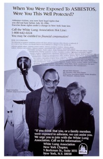 Public health poster for Asbesto a
