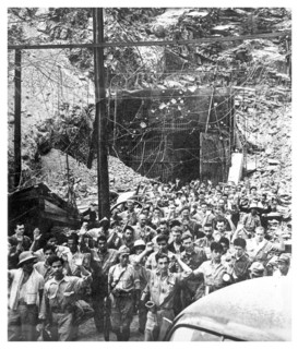 Photograph of the restaged Japanese Surrender of the Malinta Tunnel in World War Two