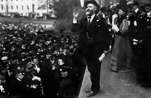Keir Hardie at Trafalgar Square London 1908