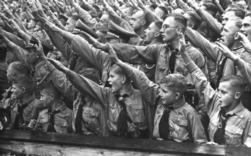 Photograph of Nazi Rally with Hitler Youth members