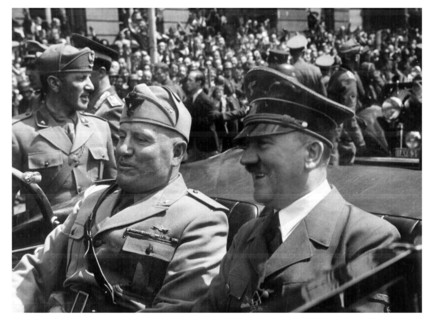 Photograph of Benito Mussolini and Adolf Hitler
