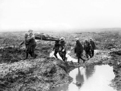 Photograph of Canadian Soldiers wounded during the Second Battle of Passchendaele 1917