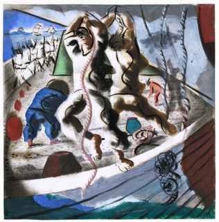 Preparatory drawing for 'Discovery of the Land'