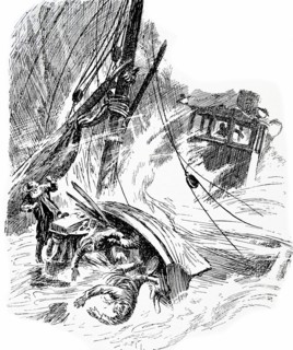 sailors at sea during a terrific storm