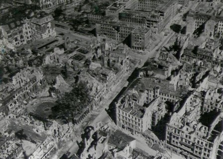 Berlin bomb damage at the concluding weeks of world war two