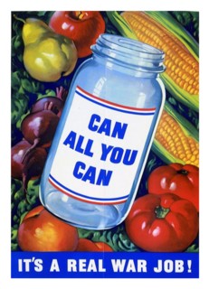 World War two American propaganda poster promoting canned food