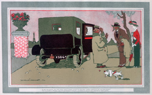 Ces voiturettes!', French motoring cartoon', 1913; by Jean Villemot,
