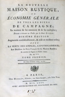 Economie générale de la campagne, ou Nouvelle maison rustique'