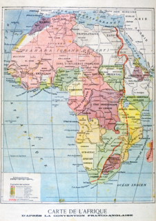 French map of territories controlled by the colonial empires in Africa