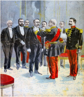 President Emile Loubet is given the Légion d'honneur