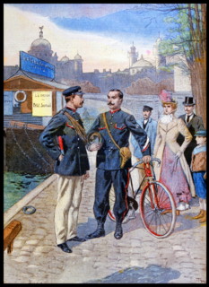 The French river police and mounted bicycle policeman