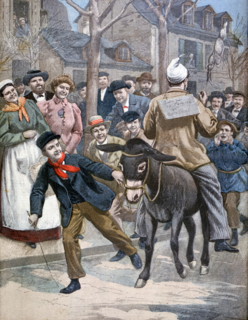 Coutume de la promenade à dos d’âne, à Montluçon