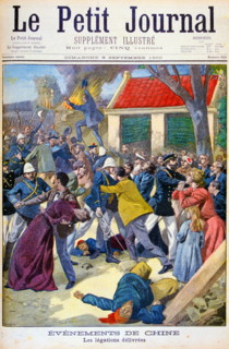 French forces rescue diplomats and families during the Boxer Rebellion 1900