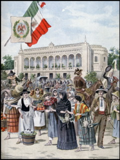 Illustration showing the Mexican Pavilion, at the Exposition Universelle of 1900
