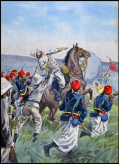 the death of Lamy, surrounded by Tiraileurs Sénégalais troops