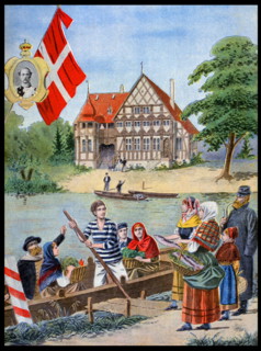 Illustration showing the Danish Pavilion, at the Exposition Universelle of 1900