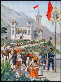 Illustration showing the Monaco Pavilion, at the Exposition Universelle of 1900